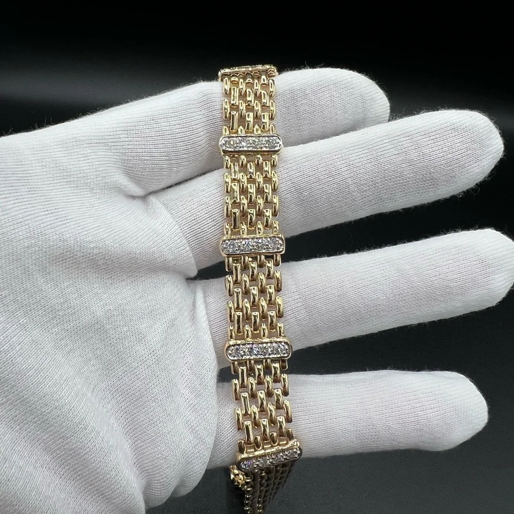 Natural 1.10 carat Diamond 14K Necklace 56.36 g solid yellow gold. 15”. - Picture 5 of 11